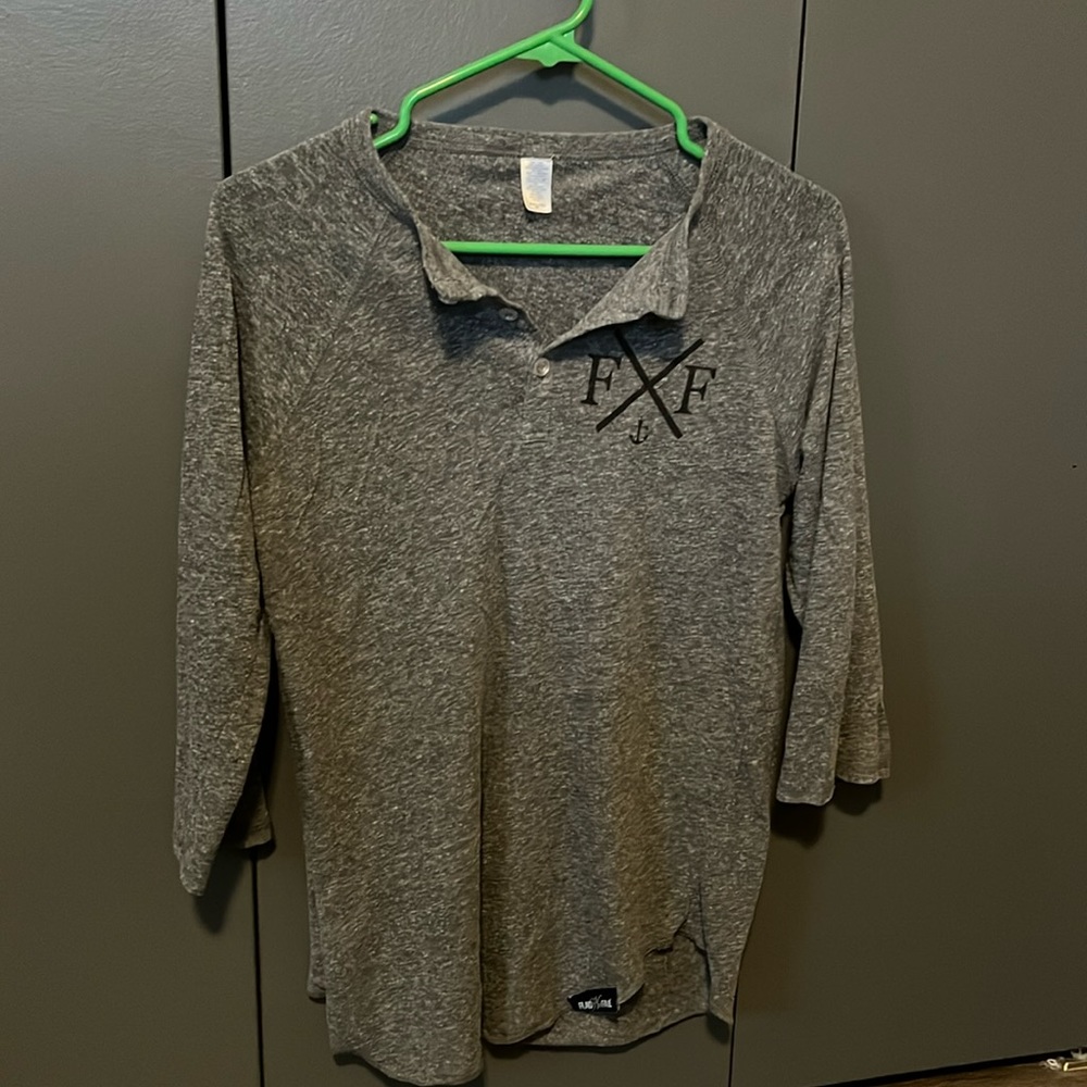 Flag nor Fail grey baseball tee